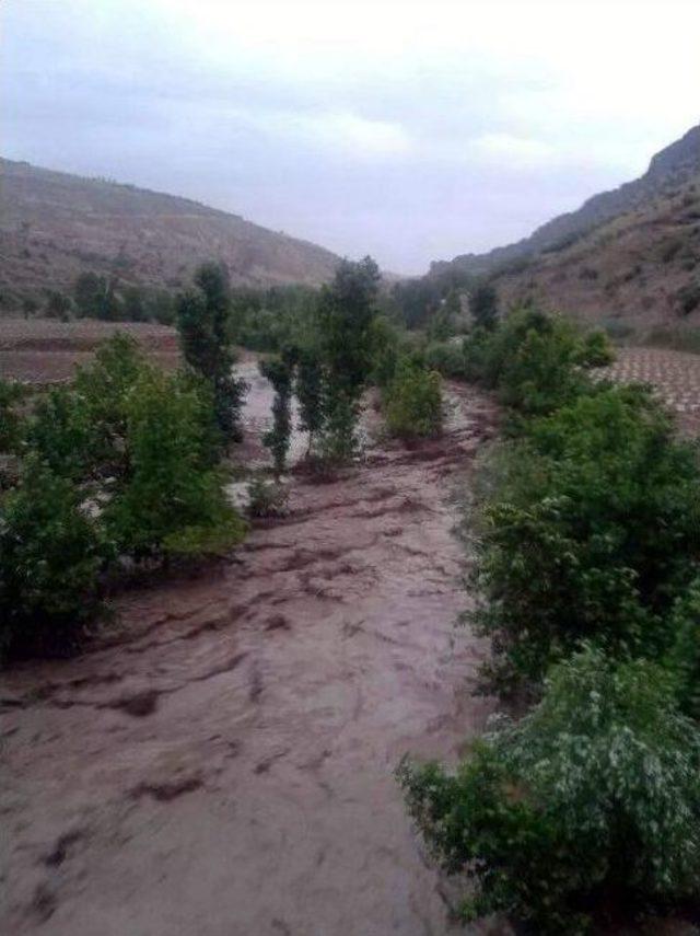 Şiddetli Yağış Sonucu Dereler Taştı