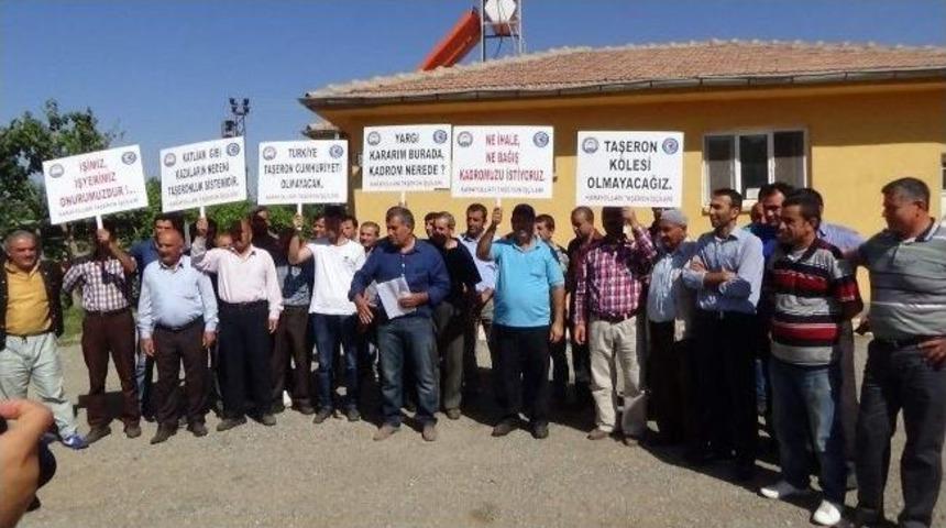 Siirt&rsquo;te Taşeron İş&ccedil;iler Eylem Yaptı