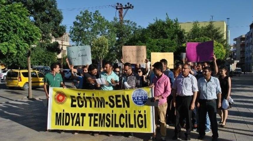 Lice Olayları Midyat'ta Protesto Edildi