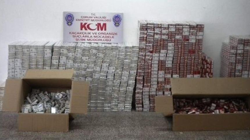 &Ccedil;orum Polisinden Ka&ccedil;ak Sigara Operasyonu