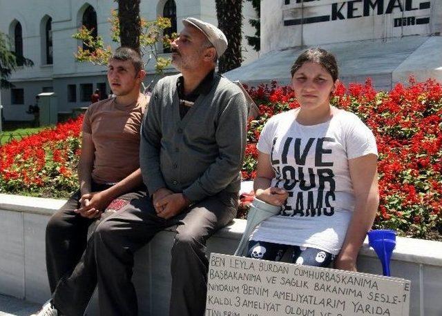 İnşaat İşçisi Baba Sakat Kalan Çocukları İçin Eylem Yaptı