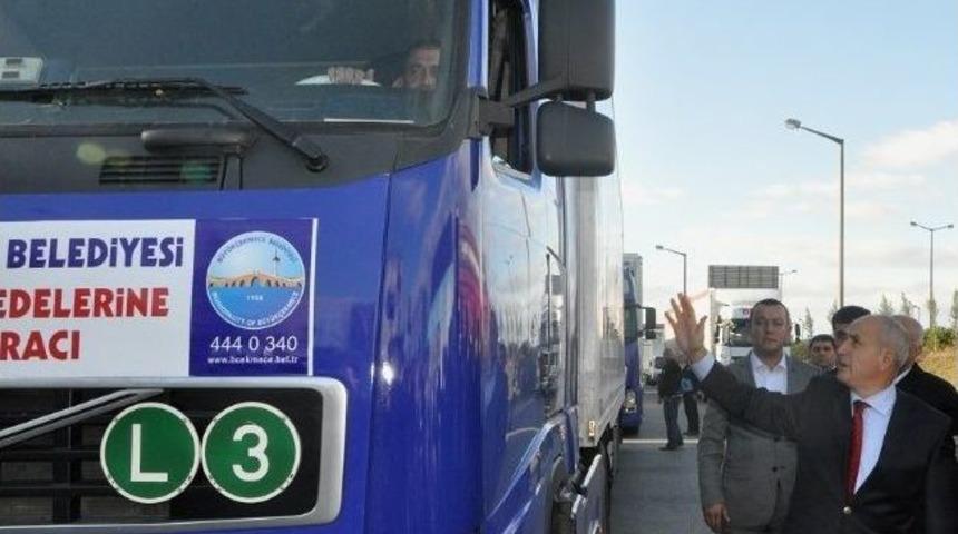 B&uuml;y&uuml;k&ccedil;ekmece&rsquo;den Bosna Hersek&rsquo;e 5 Tır Yardım