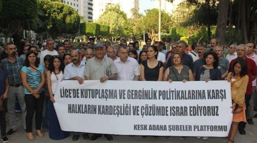 Lice Olayları Adana'da Protesto Edildi