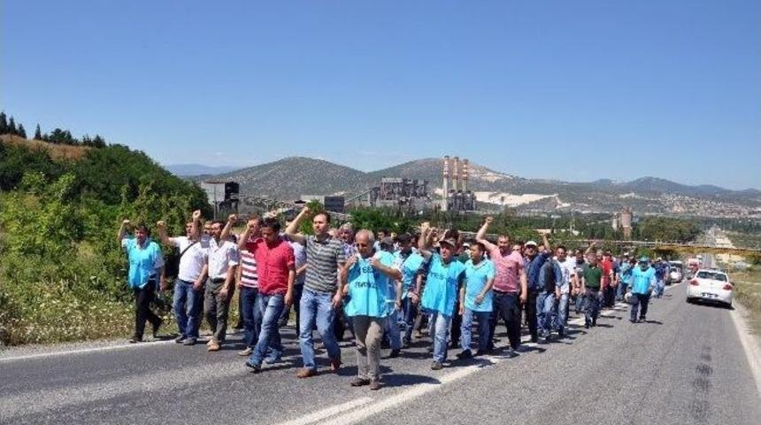 İş&ccedil;iler, Yatağan - Milas Yolunu 2 Saat Trafiğe Kapattılar