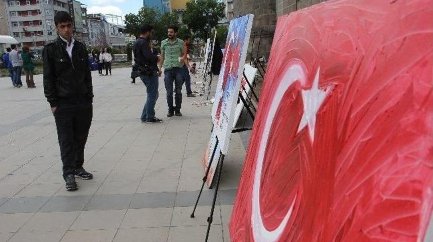 &Ouml;ğrencilerden &ldquo;bayrak&rdquo; Protestosu
