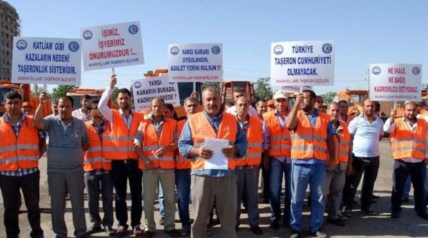 Taşeron İş&ccedil;ilerinin Eylemleri S&uuml;r&uuml;yor