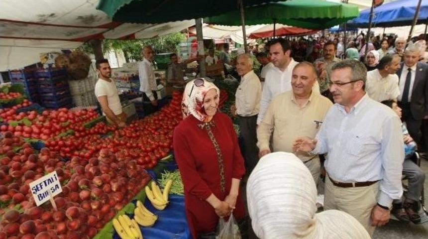 Başkan K&ouml;şker Pazartesi Pazarında