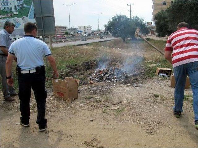 Edremit’te Kaçak Sigara Ve İçkiler Yakılarak İmha Edildi