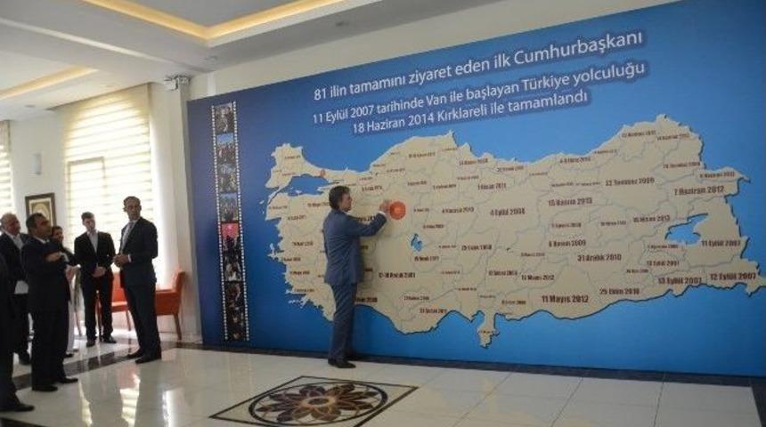 81 İli Gezen Tek Cumhurbaşkanı'na &Ouml;zel Harita