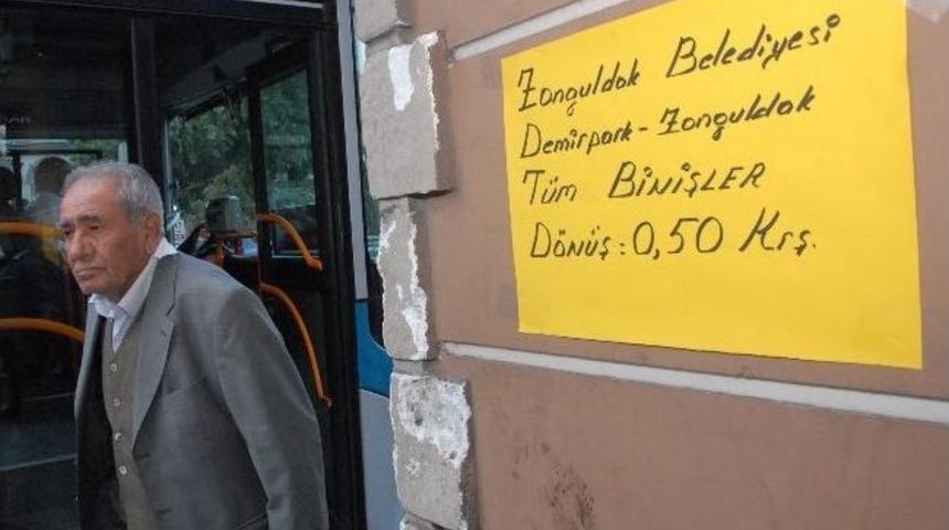 &Ouml;zel Halk Otob&uuml;s&uuml; Firması Yolcuları 50 Kuruşa Taşıyor