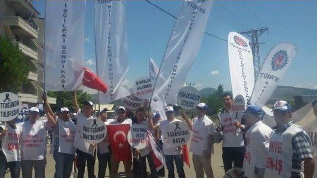 Maden İş&ccedil;ileri Mitinge Katıldı 1