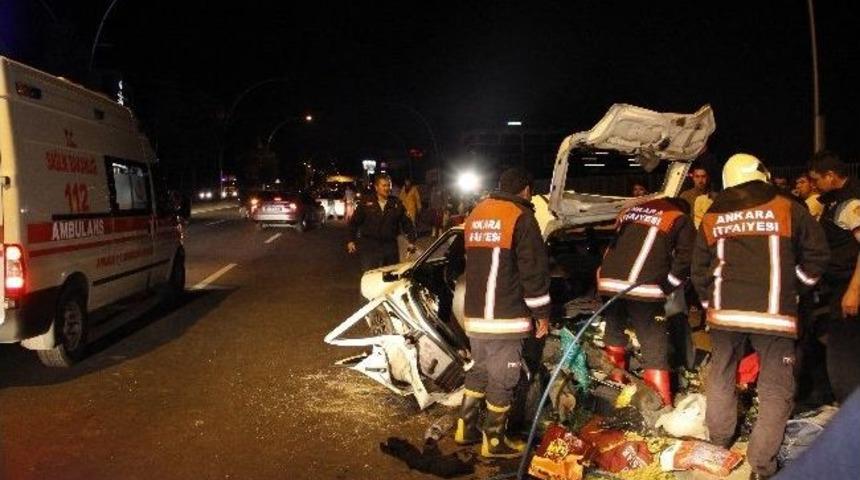 Başkent&rsquo;te Sıkışmalı Trafik Kazası: 4 Yaralı