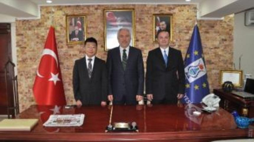 Japonya Yamaguchi &Uuml;niversitesi'nden Başkan Sara&ccedil;oğlu'na Ziyaret