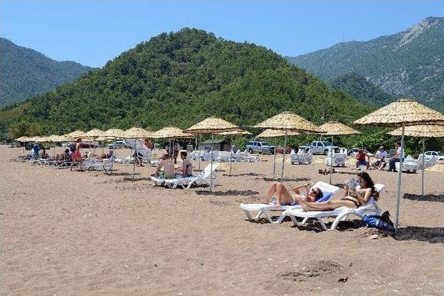 Adrasan Sahiline Bin Şemsiye, İki Bin Şezlong Konuldu 2