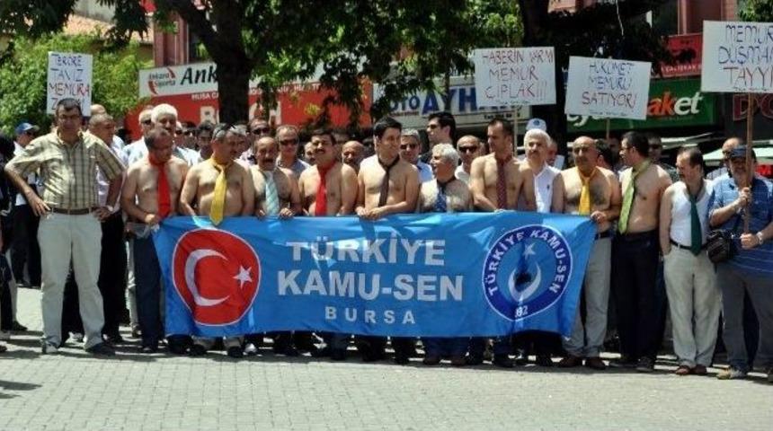 Memurlardan &Ccedil;ıplak Eylem