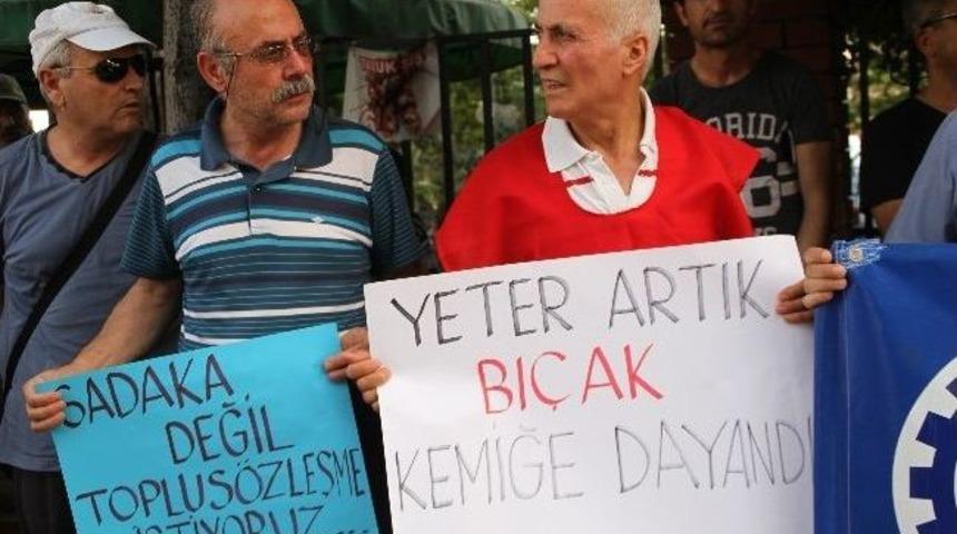 Akhisar Emekli-sen Sosyal G&uuml;venlik Yasasını Protesto Etti