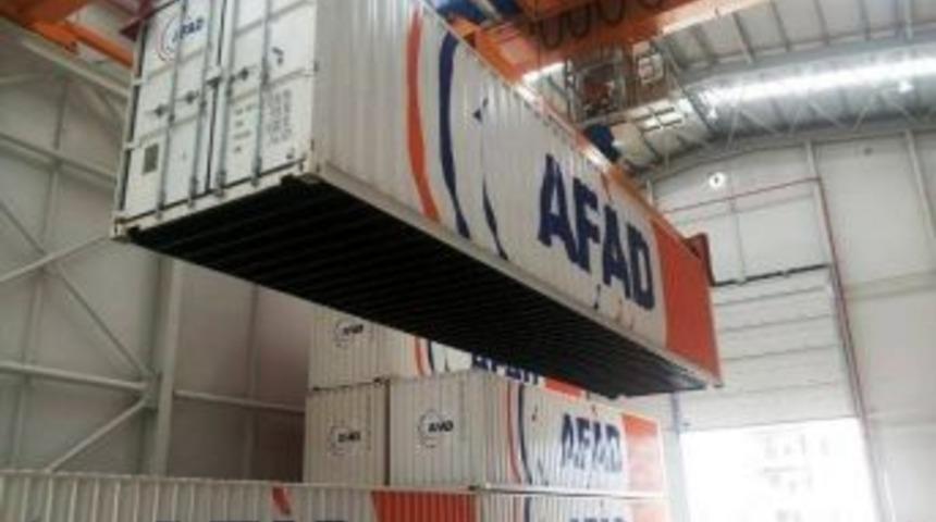 Afad Konteynırları Lojistik Depoya