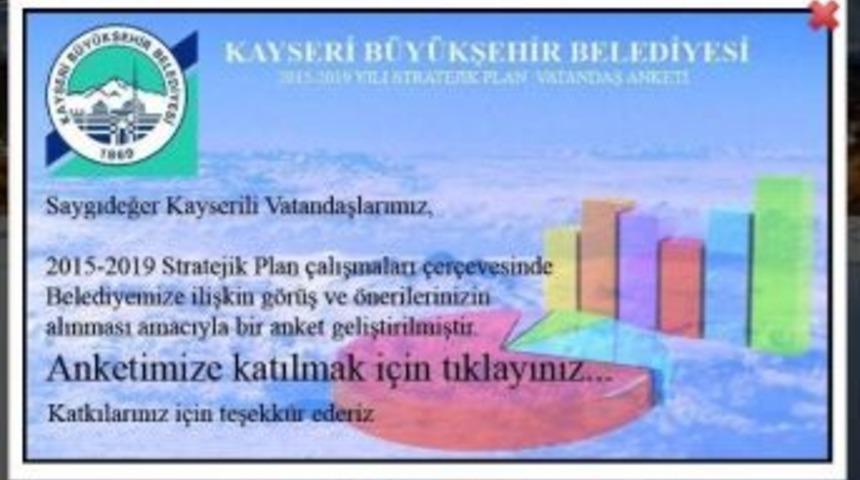 B&uuml;y&uuml;kşehir Belediyesi&rsquo;nden 2015-2019 Yılı Stratejik Plan Vatandaş Anketi