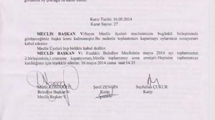 En İlgin&ccedil; Belediye Meclisi Oylaması