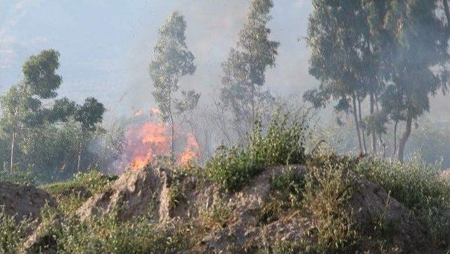 Astim Osb İçerisndeki Bataklık Aland Açıkan Yangın Korkuttu