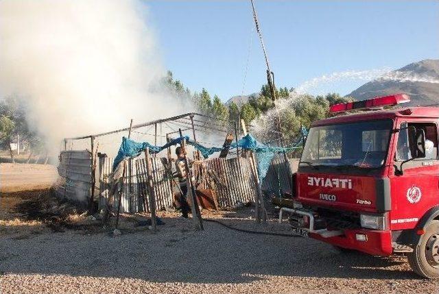 Baraka Çay Ocağı Yangında Kül Oldu