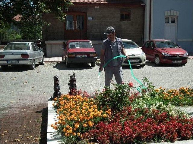 Yeşil Alanlara Yaz Bakımı Sürüyor