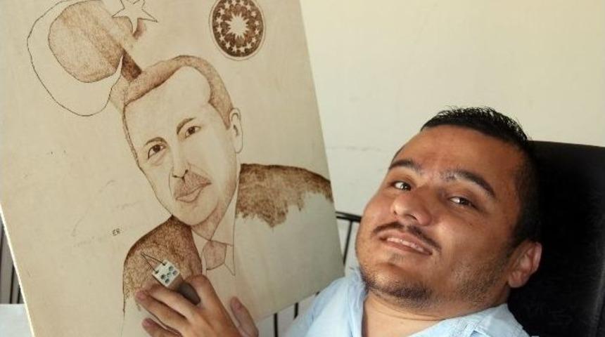Engelli Ressamın Tek Hayali Yaptığı Resmi Başbakan&rsquo;a Hediye Etmek