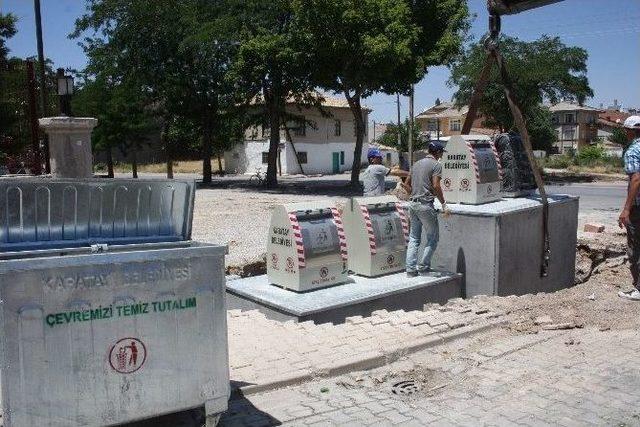 Karatay da Yer Altına 100 &Ccedil;&ouml;p Konteyneri Yerleştiriliyor 1
