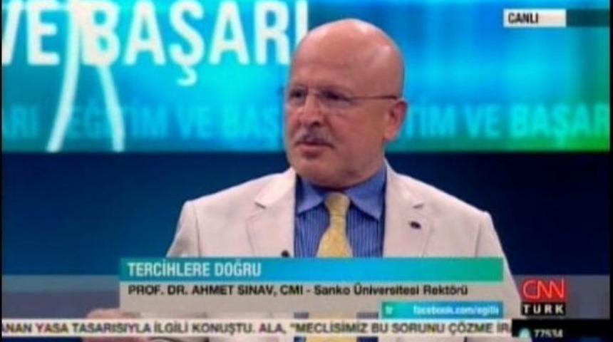 Sanko &Uuml;niversitesi Rekt&ouml;r&uuml; Prof. Dr. Sınav Cnn T&uuml;rk Kanalında