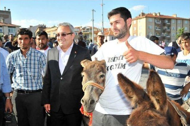 Eşek Yarışları Renkli Görüntüler Oluşturdu