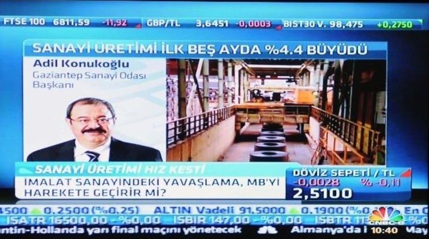 Konukoğlu, Cnbc-e Kanalında Sanayi &Uuml;retimini Değerlendirdi