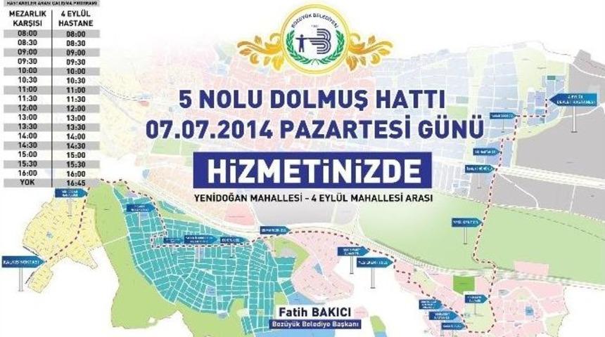 Boz&uuml;y&uuml;k&rsquo;te Yeni Dolmuş G&uuml;zergahları Hizmete Girdi