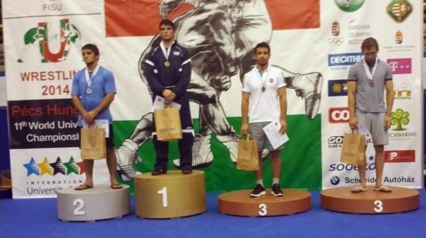 Kahramanmaraşlı G&uuml;reş&ccedil;i D&uuml;nya &Uuml;&ccedil;&uuml;nc&uuml;s&uuml; Oldu