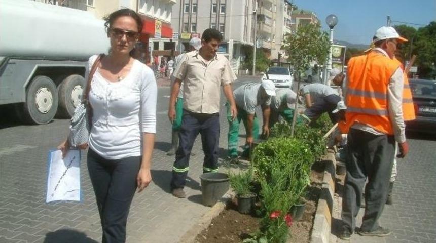 Burhaniye&rsquo;nin Saip Hoca Bulvarı &Ccedil;i&ccedil;ek Kokacak