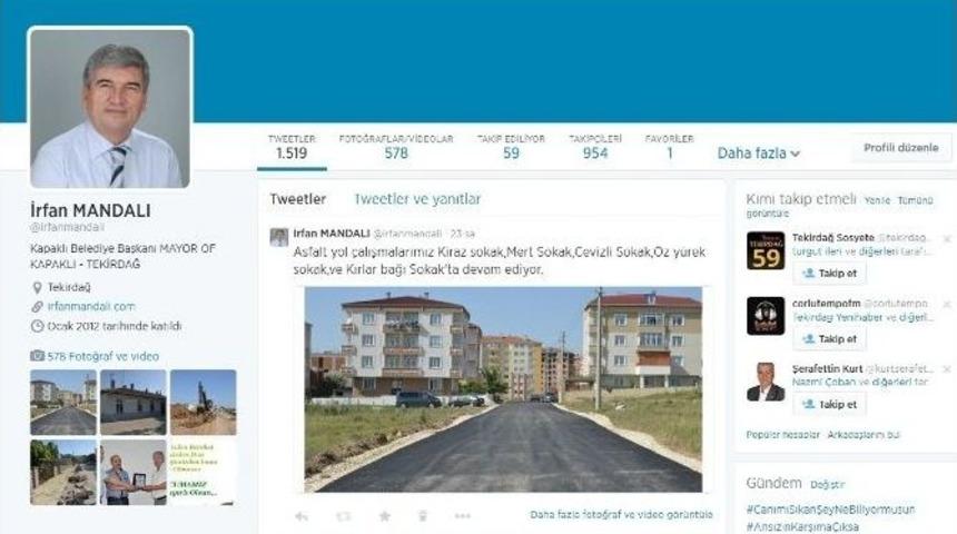 Kapaklı Belediye Başkanı Mandalı, Sosyal Medyayı Aktif Kullanıyor