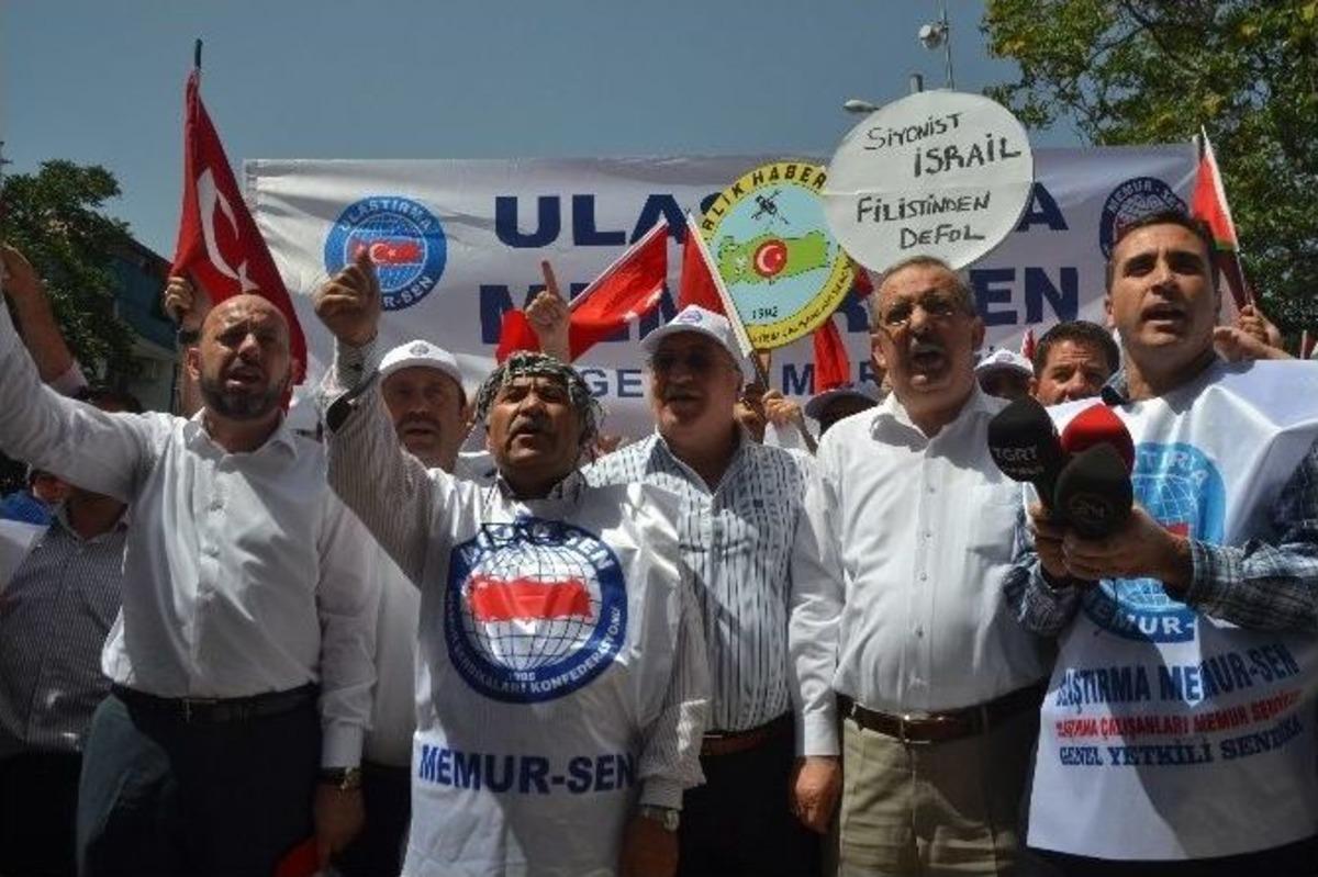 İsrail B&uuml;y&uuml;kel&ccedil;iliği Konutu &Ouml;n&uuml;nde Gazze Eylemi