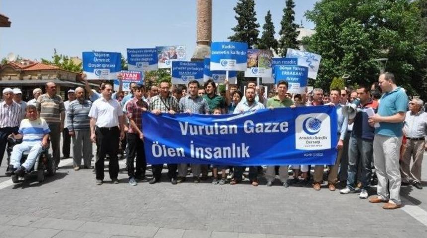 Uşak&rsquo;ta İsrail Protestosu