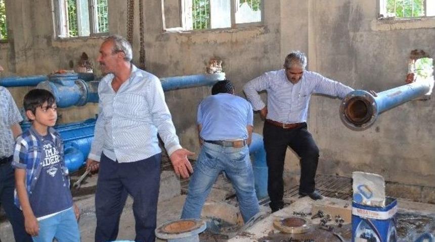 Kahta&rsquo;da İ&ccedil;me Suyu Havuzları Temizlenip Pompalar Yenileniyor