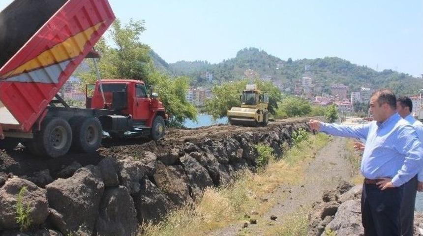 G&ouml;rele&rsquo;de Dalgakıran &Uuml;st&uuml; Y&uuml;r&uuml;y&uuml;ş Yolu Yapılıyor