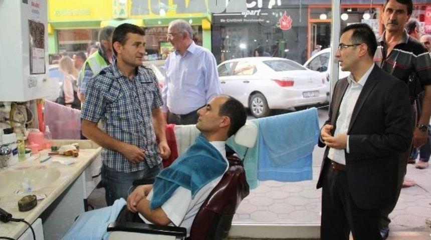 Ak Parti Merkez İl&ccedil;e Başkanı Kuzu Esnafları Ziyaret Etti