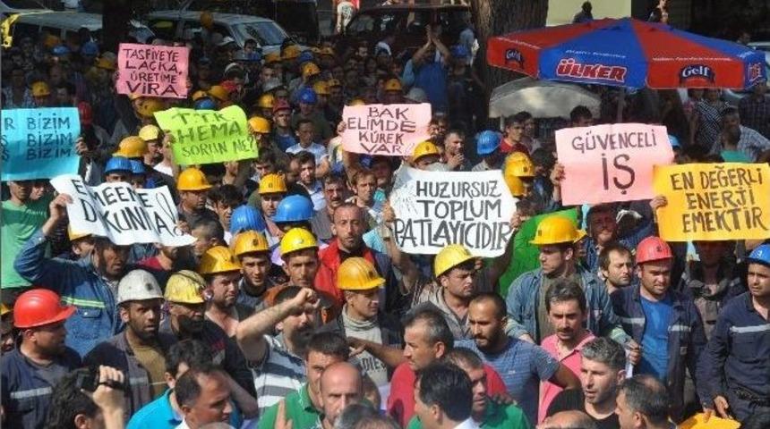 Maden İş&ccedil;ileri Valilik &Ouml;n&uuml;ne Y&uuml;r&uuml;d&uuml;