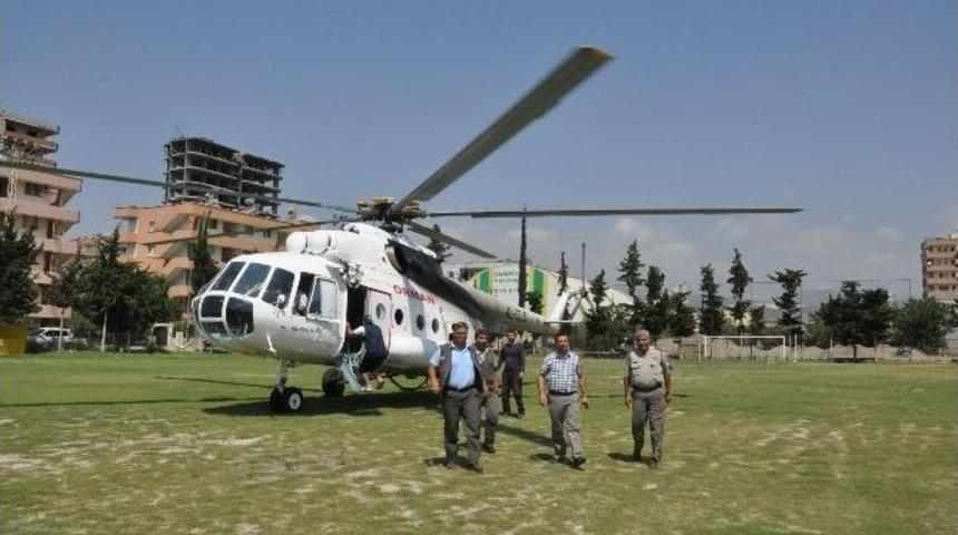 Erdemli&rsquo;de Yangın G&ouml;letleri Keşfi Helikopterle Yapıldı