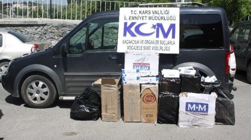 Kars&rsquo;ta 5 Bin Paket Ka&ccedil;ak Sigara Ele Ge&ccedil;irildi