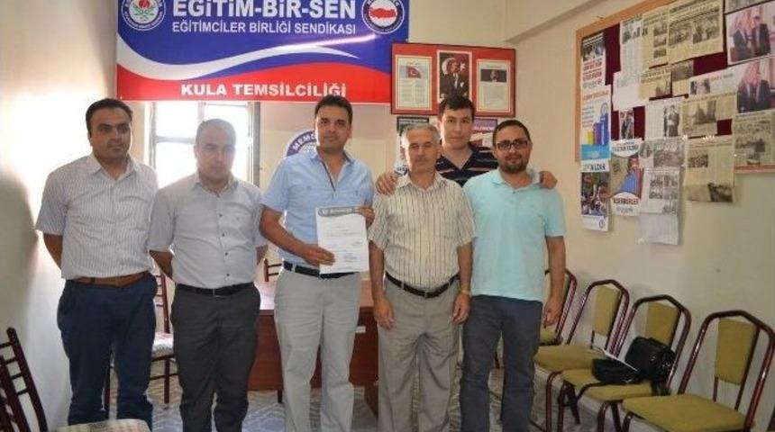 Kula Eğitim Bir Sen'de Başkan Ahmet Gedik Oldu