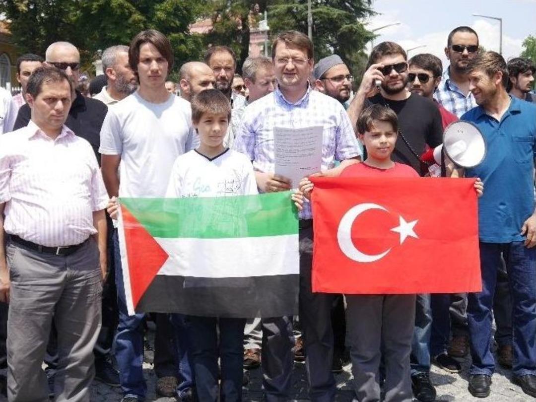 Edirne'de 'israil' Protestosu