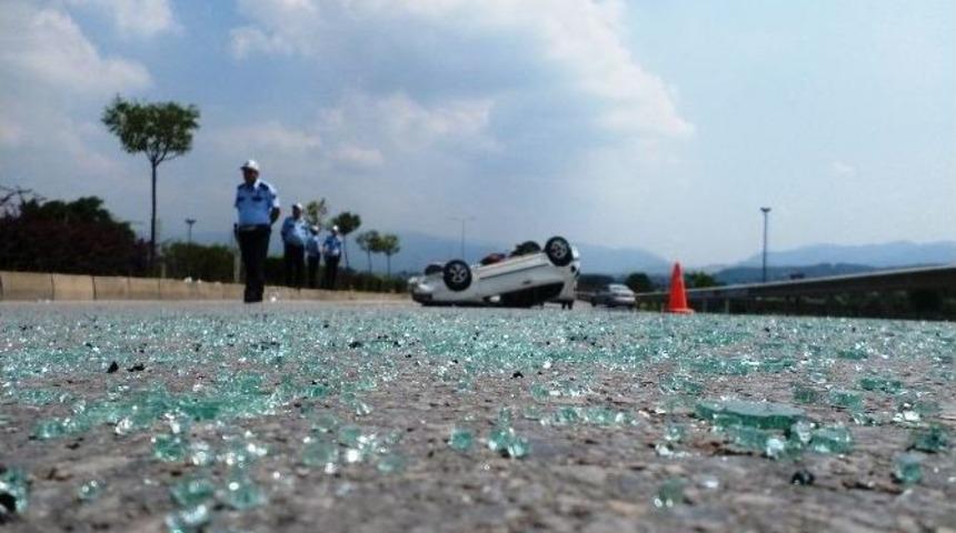 Beşk&ouml;pr&uuml;&rsquo;de Ara&ccedil; Takla Attı: 1 Yaralı