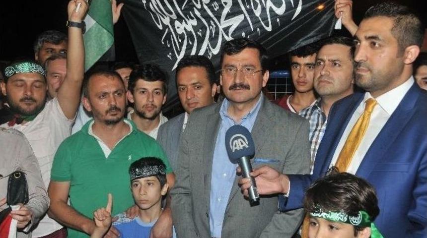 Ke&ccedil;i&ouml;ren Belediye Başkanı Ak İsrail&rsquo;i Protesto G&ouml;sterisine Katıldı
