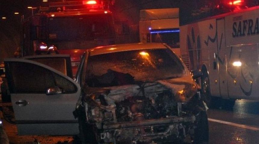 Bolu T&uuml;nelinde Ara&ccedil; Yangını