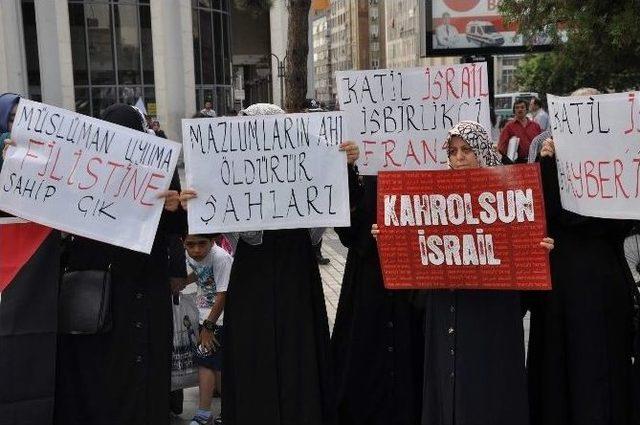 Kayseri Günüllüler Kurulu Ve Memur-sen'den Gazze'ye Saldıran İsrail'e Protesto