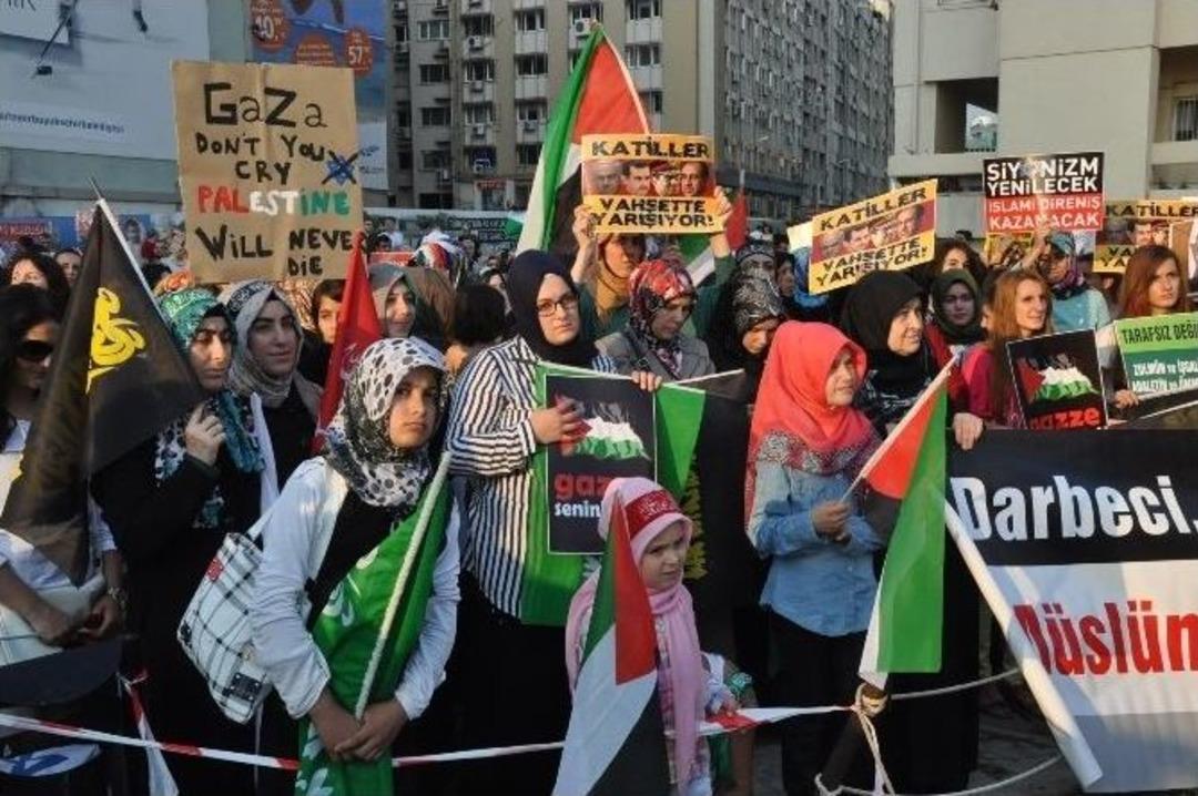 İzmir'den Filistin'e Destek, İsrail'e Lanet Yağdı
